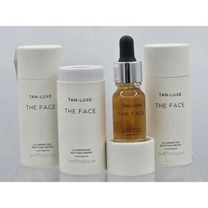 3 Lot TAN-LUXE The Face Illuminating Self-Tan Drops Self Tanner serum 0.33oz